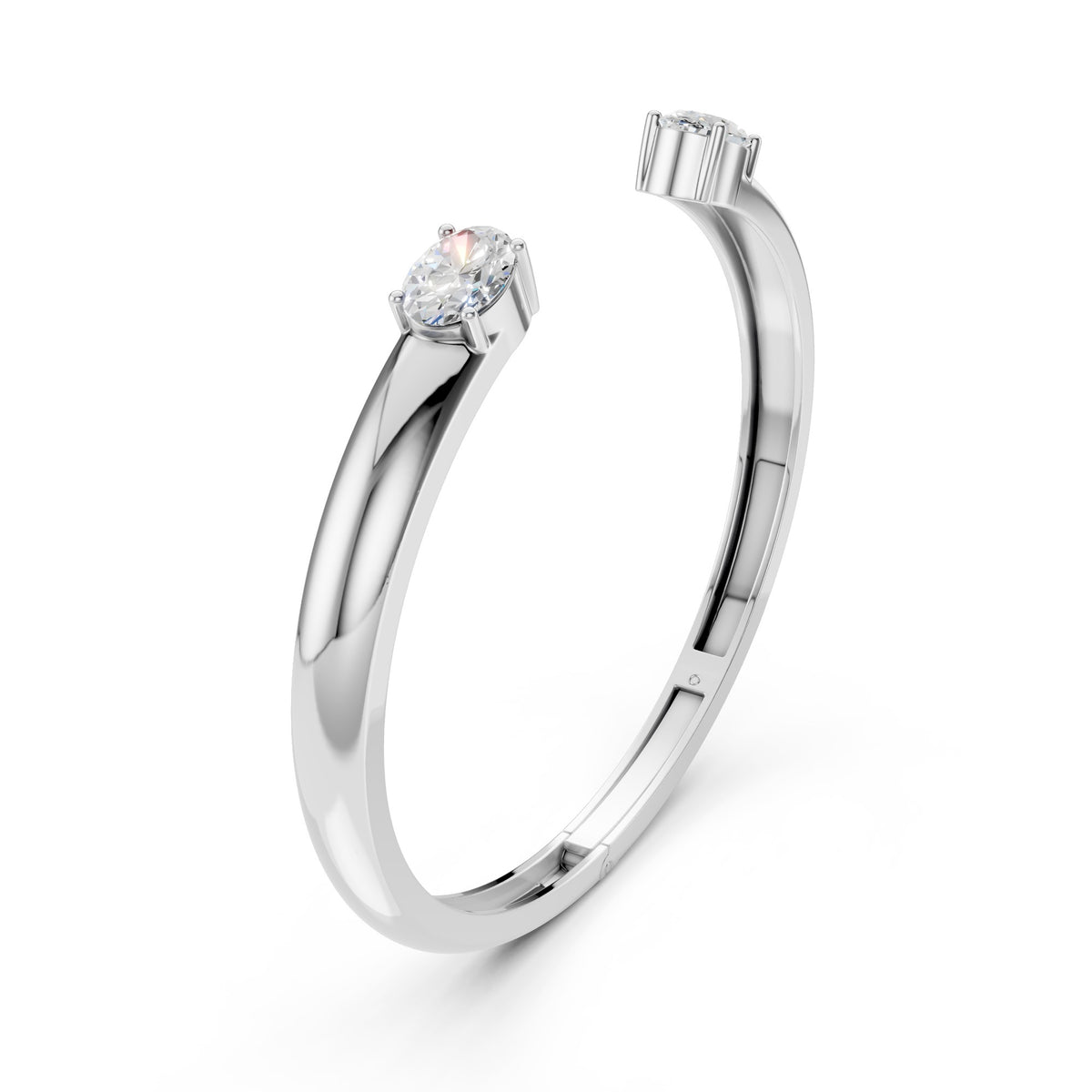 Open Cuff Twin Solitaire Bracelet
