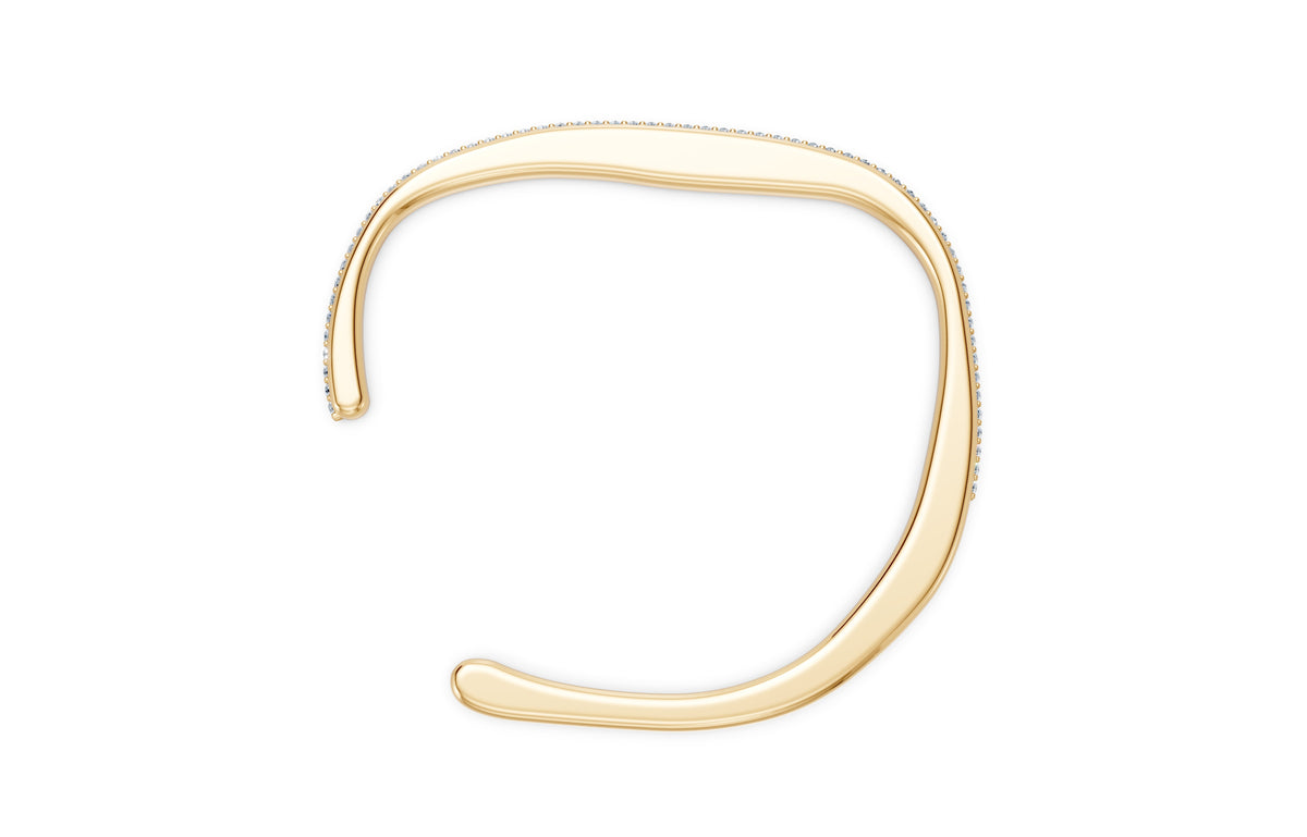 Minimal Diamond Open Cuff Bracelet