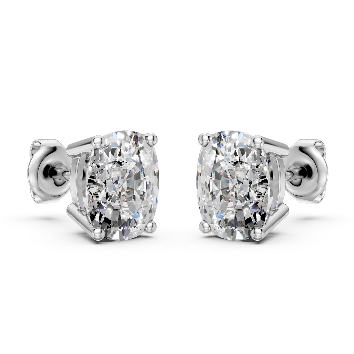 Cushion Cut Lab Grown Diamond Stud Earrings