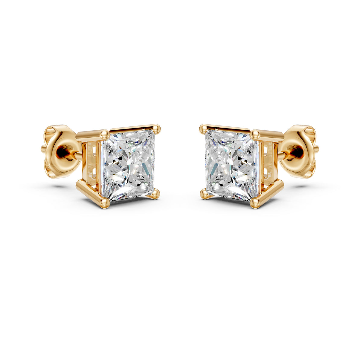 Princess Cut Lab Grown Diamond Stud Earrings