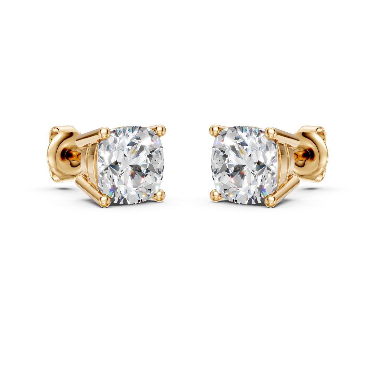 Cushion Cut Lab Grown Diamond Petite Stud Earrings