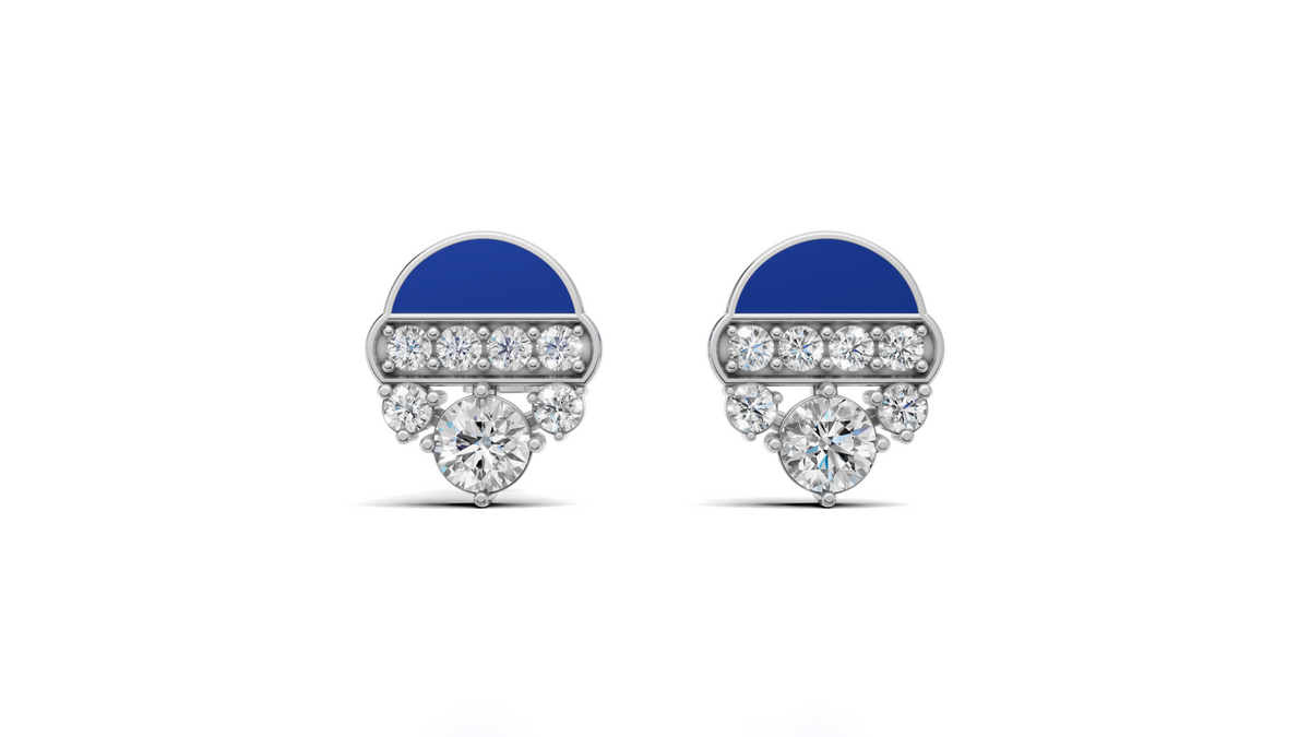 Diamond Pave Open Circle Stud Earrings