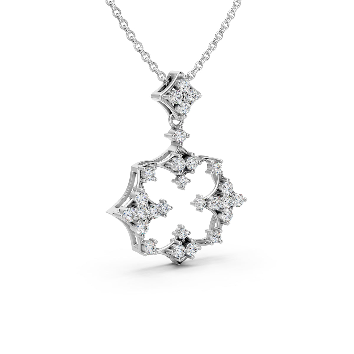 Structured Floral Motif Pendant