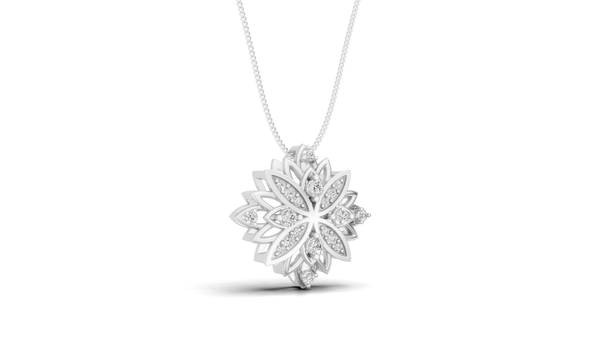 Diamond Snowflake Petal Pendant