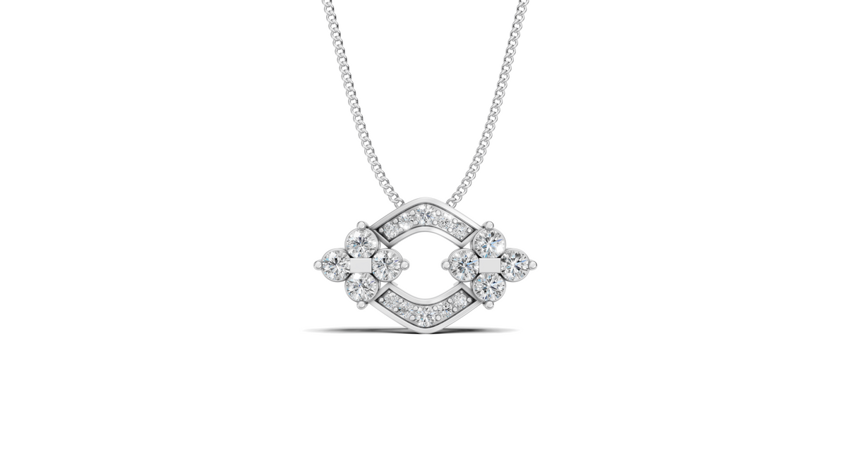 Diamond Open Rhombus Cluster Pendant