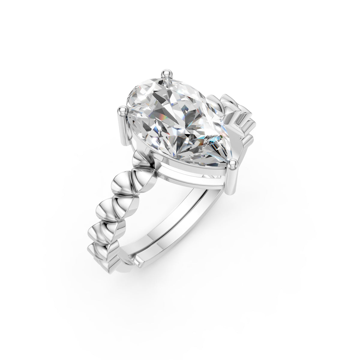 Solitaire Pear Diamond Engagement Ring
