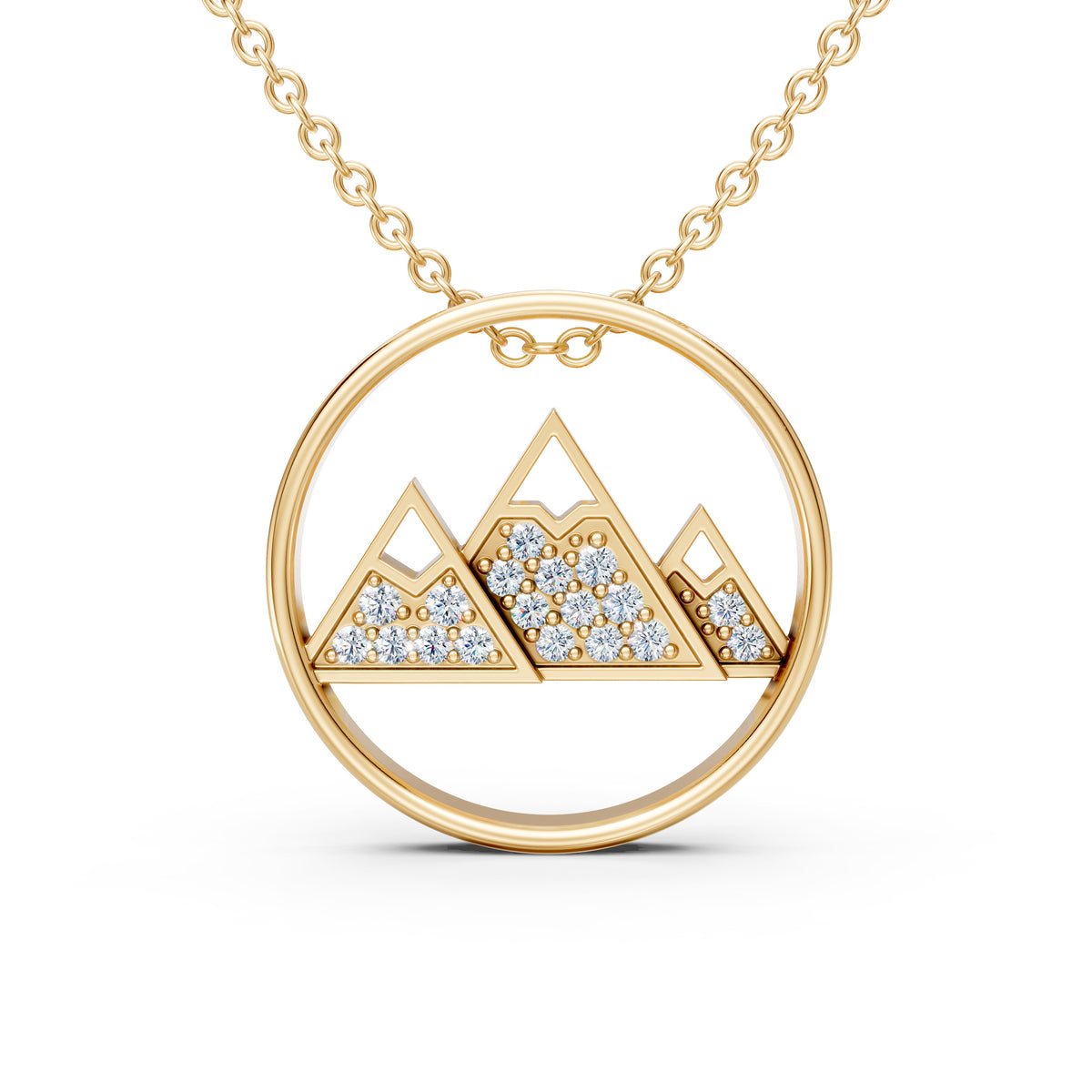 Nature Lovers Mountain Diamond Charm Pendant
