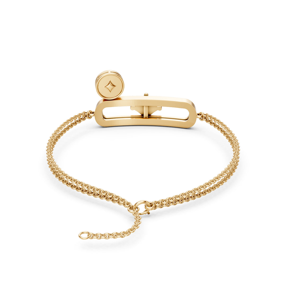 Delicate Chain Charm Bracelet With Diamonds