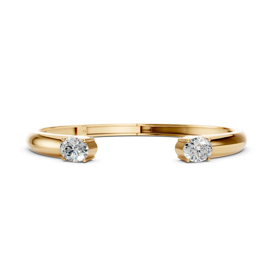 Open Cuff Twin Solitaire Bracelet