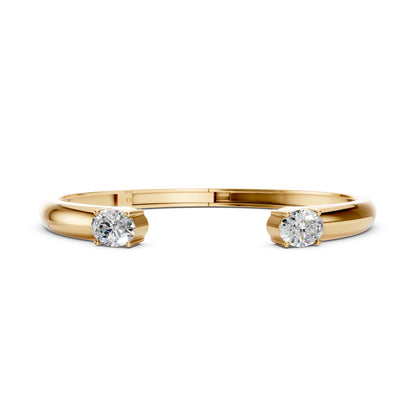 Open Cuff Twin Solitaire Bracelet