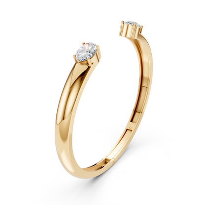 Open Cuff Twin Solitaire Bracelet