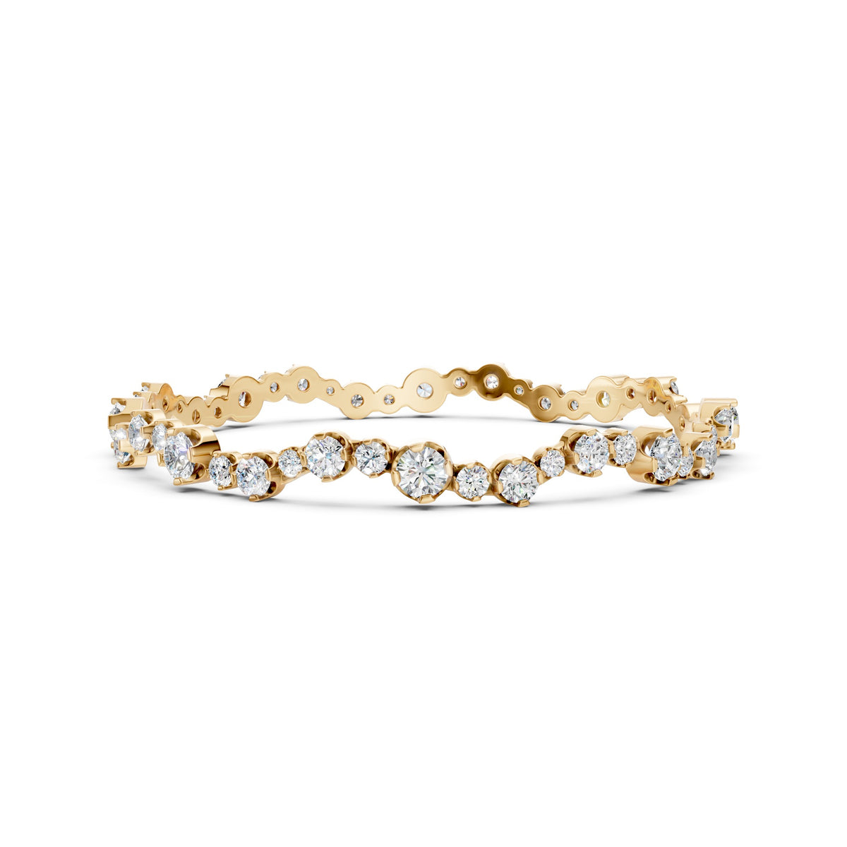 Graduated Bezel Set Lab Grown Diamond Bracelet