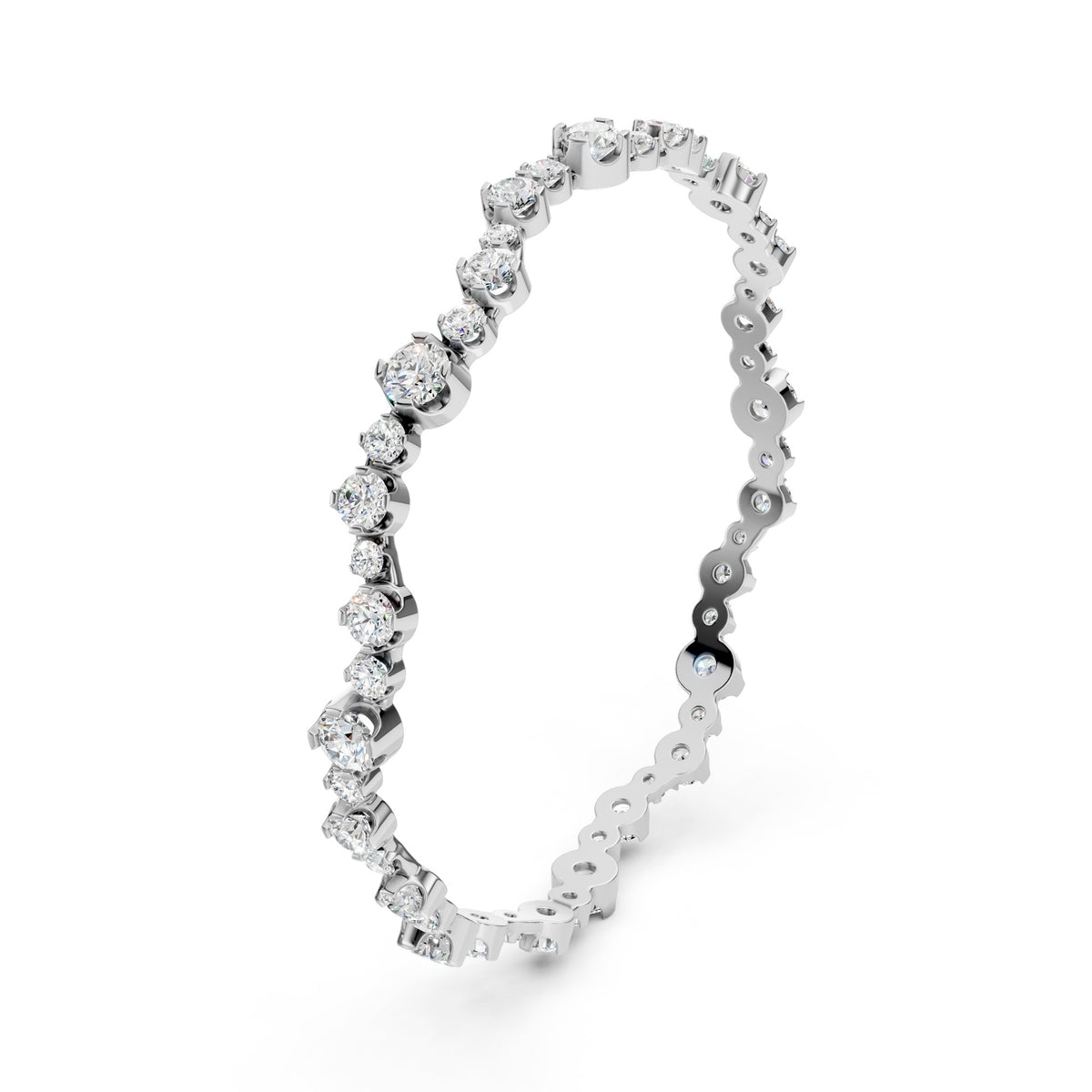Graduated Bezel Set Lab Grown Diamond Bracelet