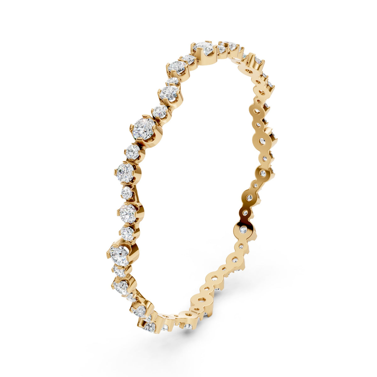 Graduated Bezel Set Lab Grown Diamond Bracelet