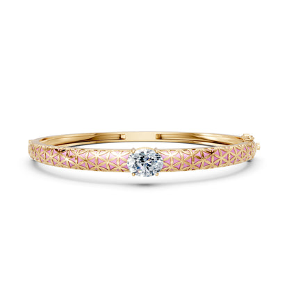Oval Solitaire White Enamel Octagon Ring