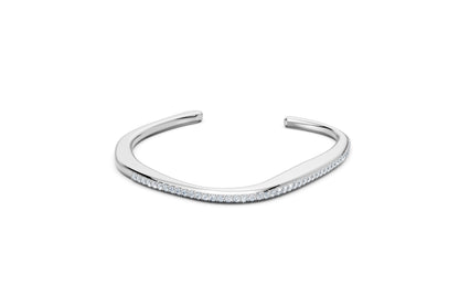 Minimal Diamond Open Cuff Bracelet