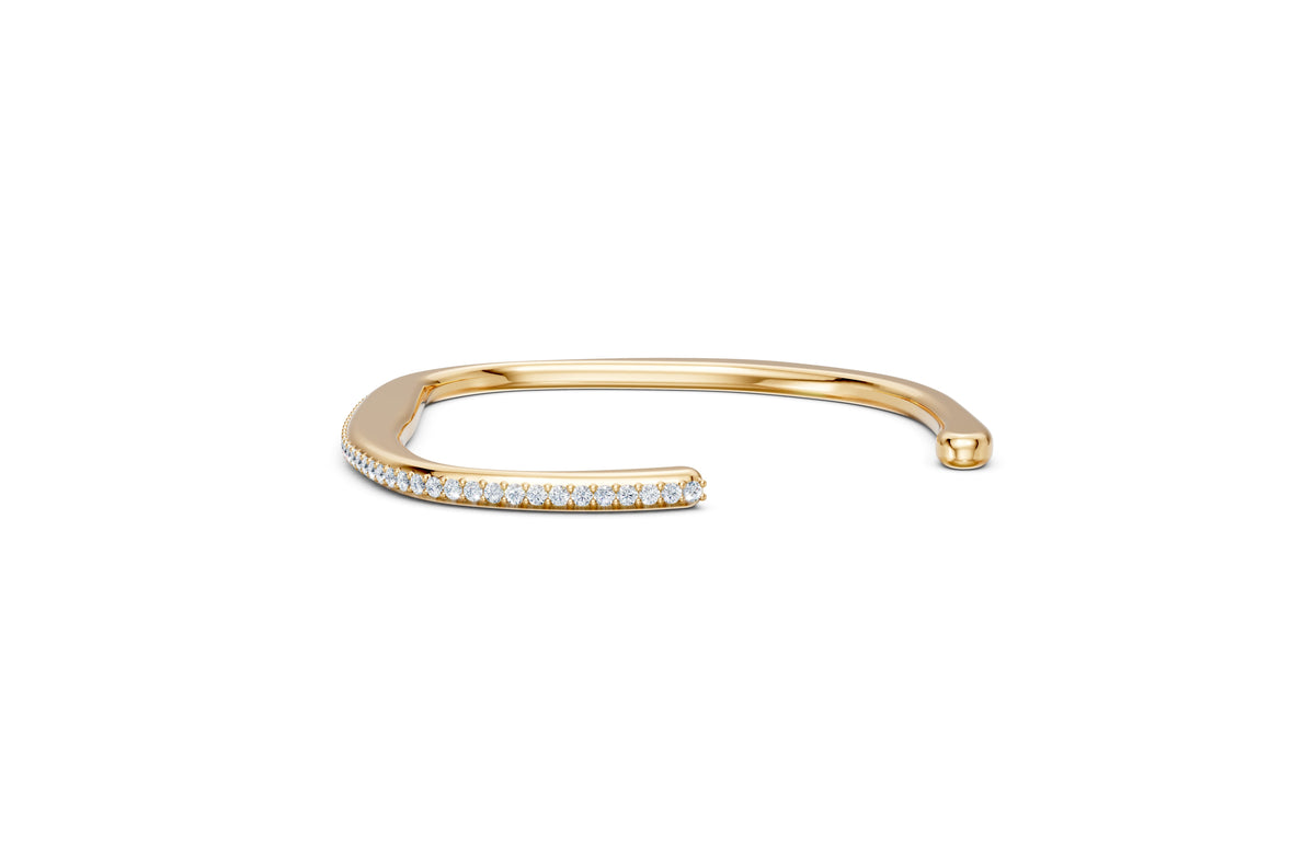 Minimal Diamond Open Cuff Bracelet