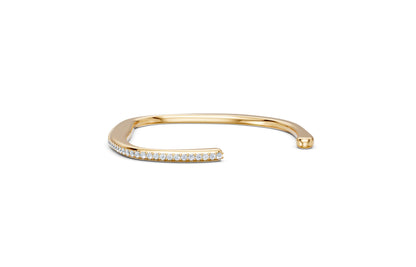 Minimal Diamond Open Cuff Bracelet