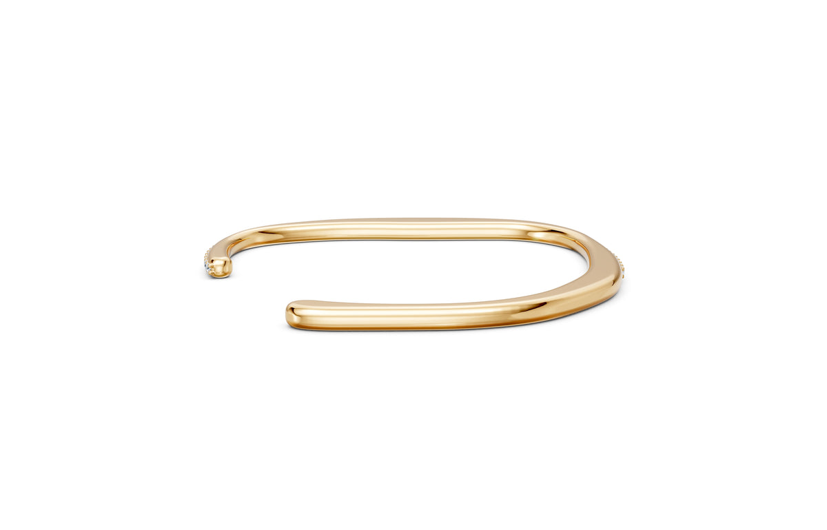 Minimal Diamond Open Cuff Bracelet