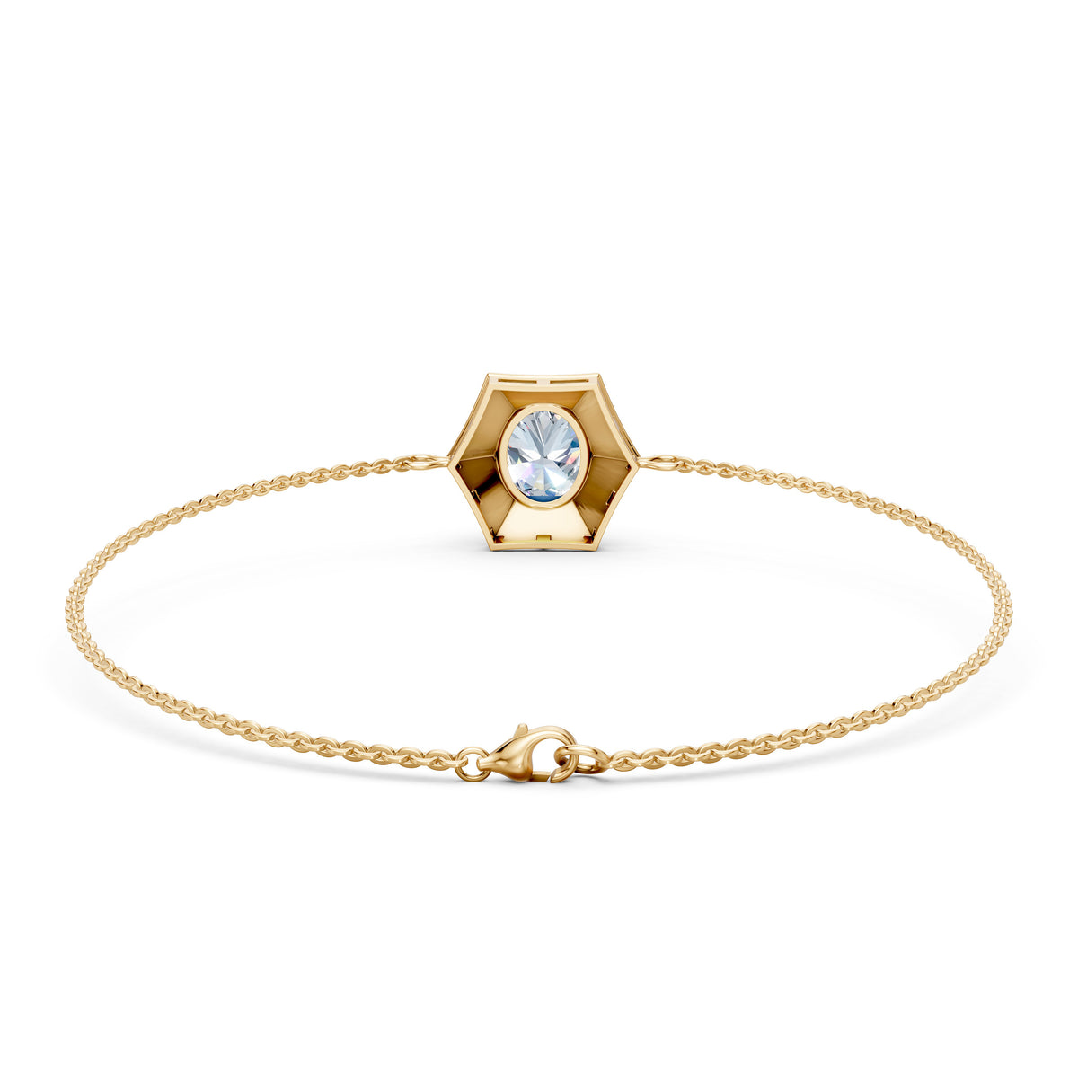 Charm Oval Diamond Bangle Bracelet