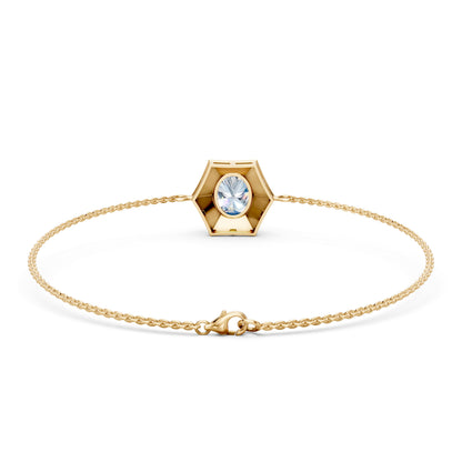 Charm Oval Diamond Bangle Bracelet