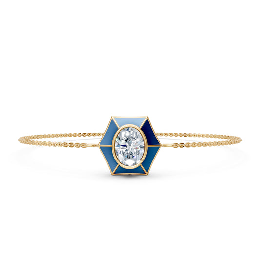 Charm Oval Diamond Bangle Bracelet