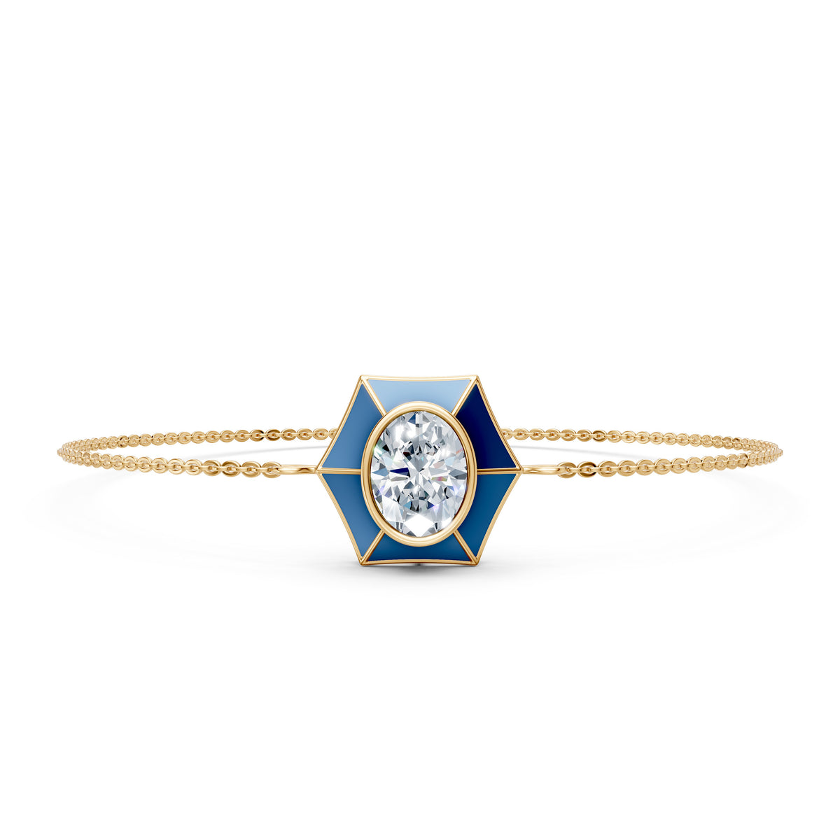 Charm Oval Diamond Bangle Bracelet