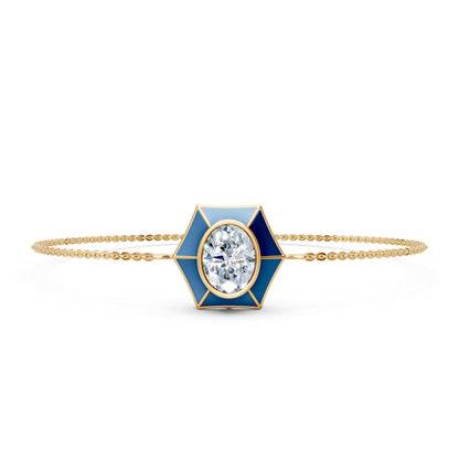 Charm Oval Diamond Bangle Bracelet