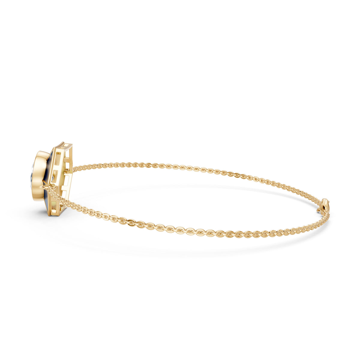 Charm Oval Diamond Bangle Bracelet