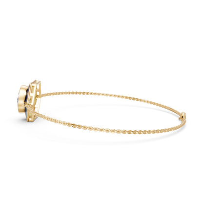 Charm Oval Diamond Bangle Bracelet