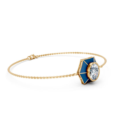 Charm Oval Diamond Bangle Bracelet