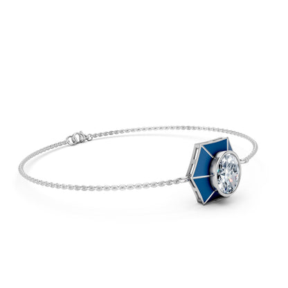 Charm Oval Diamond Bangle Bracelet