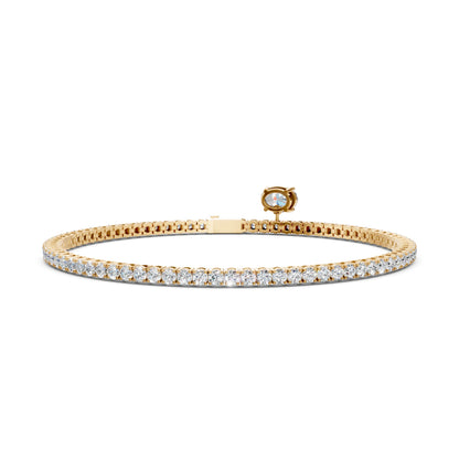 Tennis Round and Oval Diamond Charm Bracelet