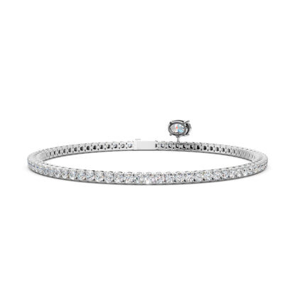 Tennis Round and Oval Diamond Charm Bracelet