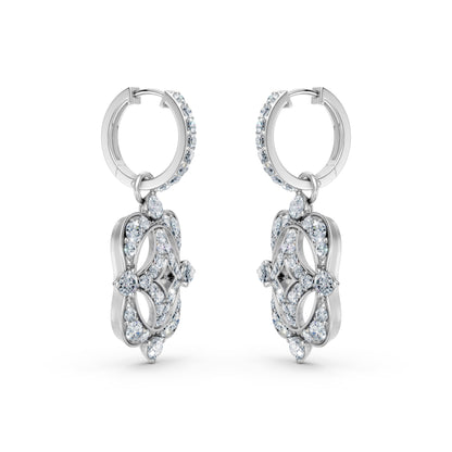 Hoop Earrings with Changeable Dangles Diamond Studded Charms