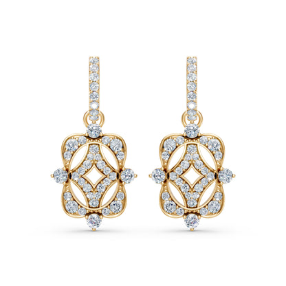Hoop Earrings with Changeable Dangles Diamond Studded Charms