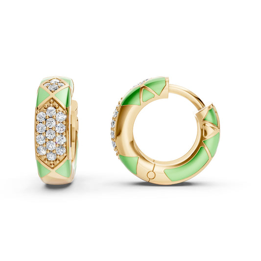 Diamond Studded Balli Hoops with Enamel