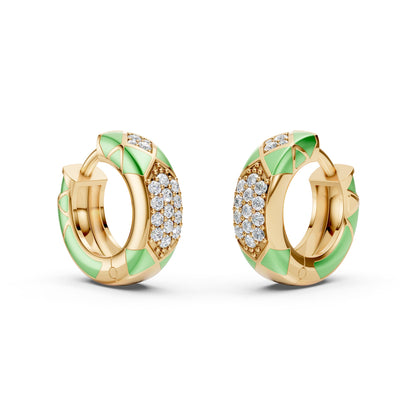 Diamond Studded Balli Hoops with Enamel