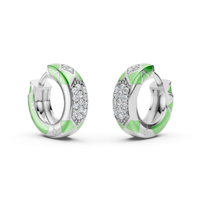 Diamond Studded Balli Hoops with Enamel