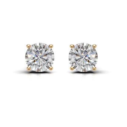 Round Solitaire Lab Grown Diamond Stud Earrings