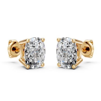 Cushion Cut Lab Grown Diamond Stud Earrings