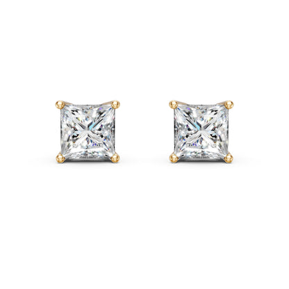 Princess Cut Lab Grown Diamond Stud Earrings