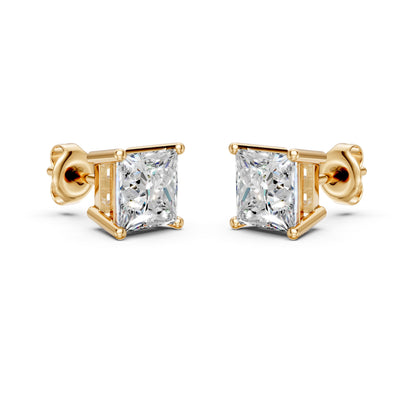Princess Cut Lab Grown Diamond Stud Earrings