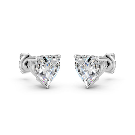 Heart Shape Lab Grown Diamond Stud Earrings