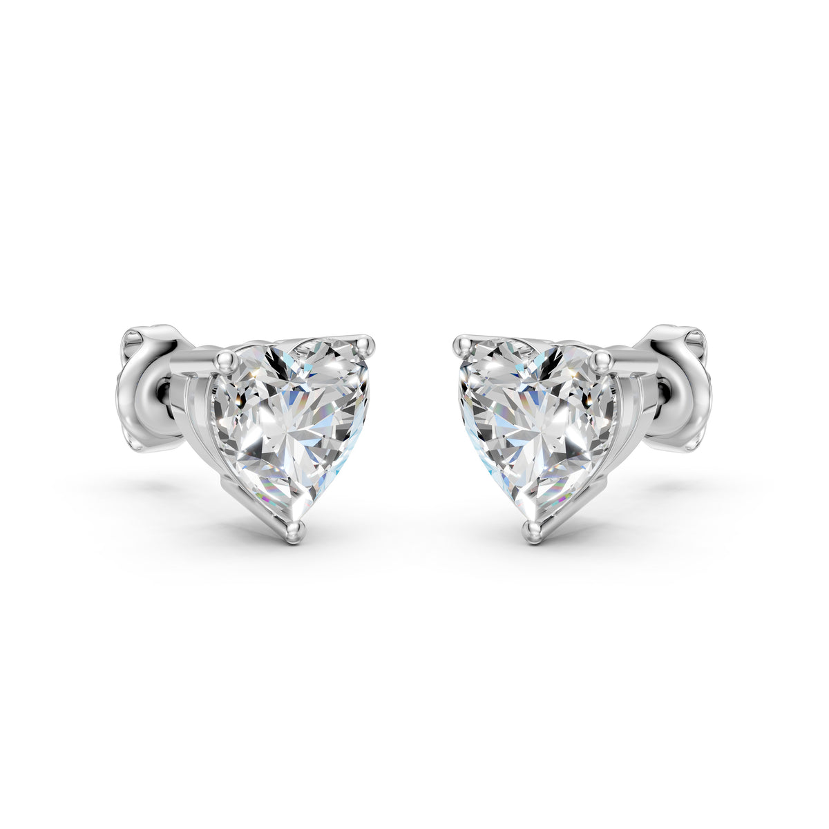 Heart Shape Lab Grown Diamond Stud Earrings