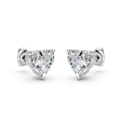 Heart Shape Lab Grown Diamond Stud Earrings