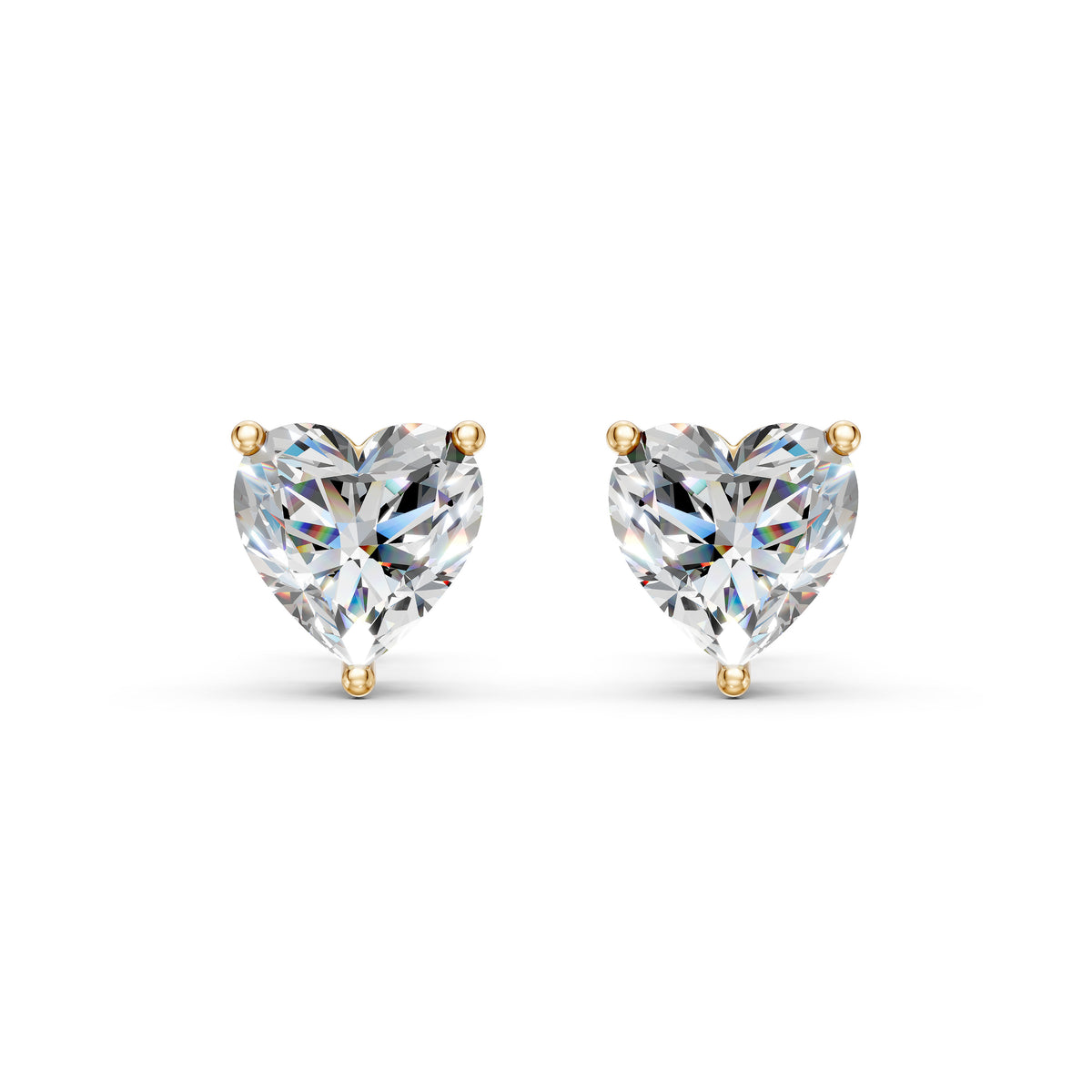 Heart Shape Lab Grown Diamond Stud Earrings