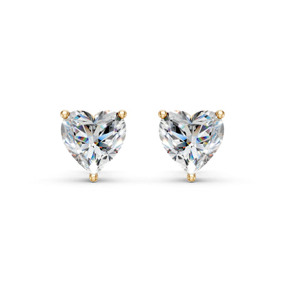 Heart Shape Lab Grown Diamond Stud Earrings