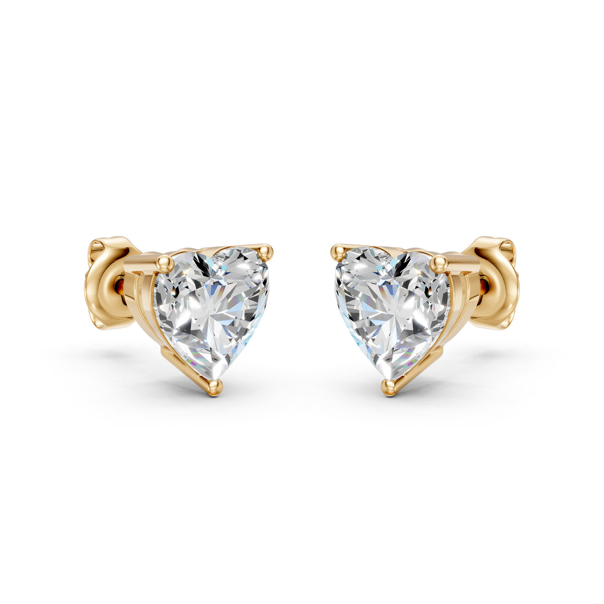 Heart Shape Lab Grown Diamond Stud Earrings