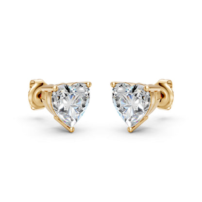 Heart Shape Lab Grown Diamond Stud Earrings